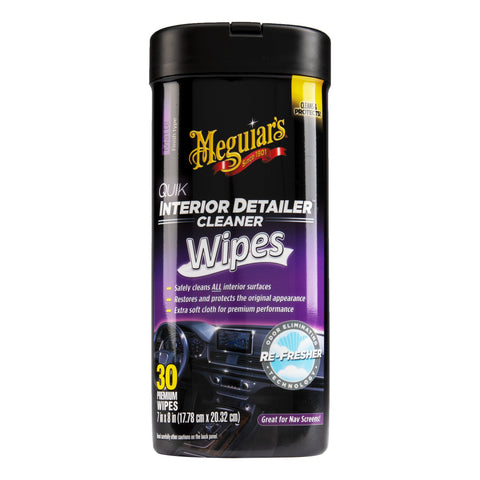 Meguiar's Quik Interior Detailer Cleaner Wipes, G13600, 30 Wipes