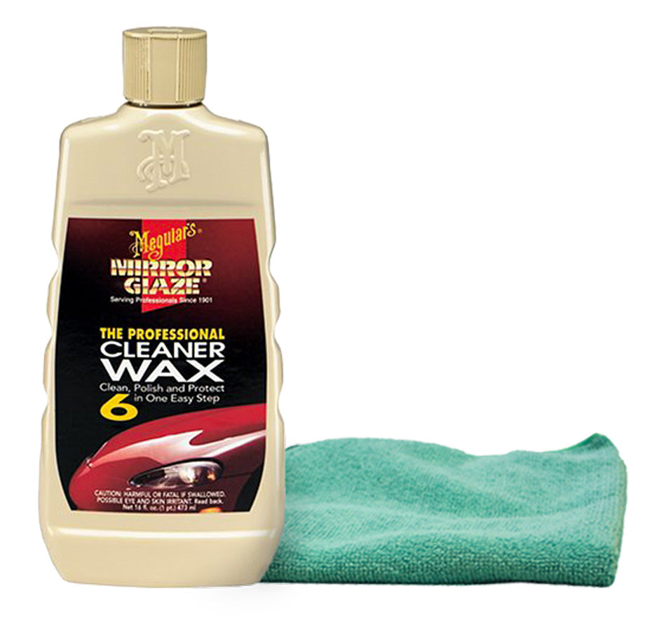 Meguiars Professional Cleaner Wax (16 oz.), Bundled with Microfiber Cloth Kit