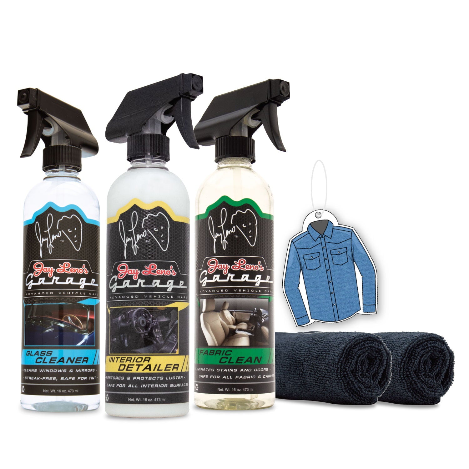 Jay Leno's Garage Interior Essentials Detailing Kit (6 Piece) - All-in-one Interior Car Cleaning Kit