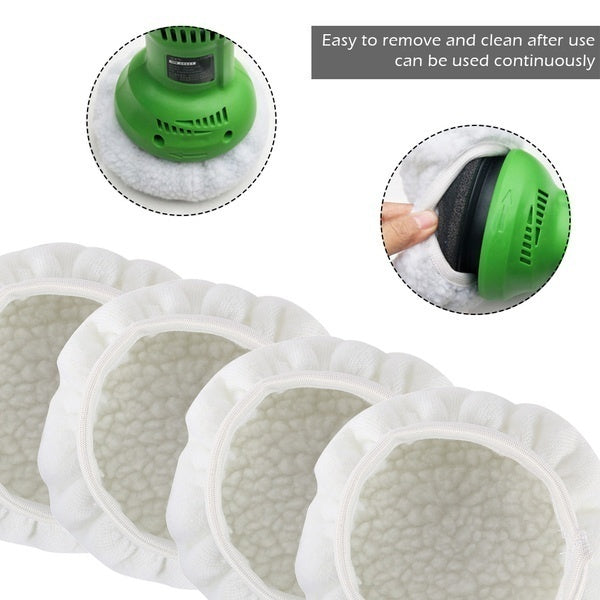 Willstar 8pcs 5-6" Microfiber Plush Car Polishing Polisher Waxing Bonnet Buffing Pad Cover