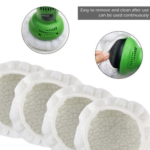 Willstar 8pcs 5-6" Microfiber Plush Car Polishing Polisher Waxing Bonnet Buffing Pad Cover