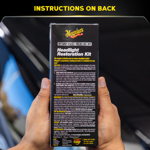 Meguiar's Two Step Headlight Restoration Kit, Clear – Cleaning Solution, 4 Count (1 Pack)