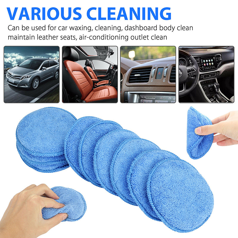 10/20Pcs 5" Microfiber Foam Sponge Applicator Pads Car Buffing Polish Wax Cleaner for Cars Vehicle Glass Clean