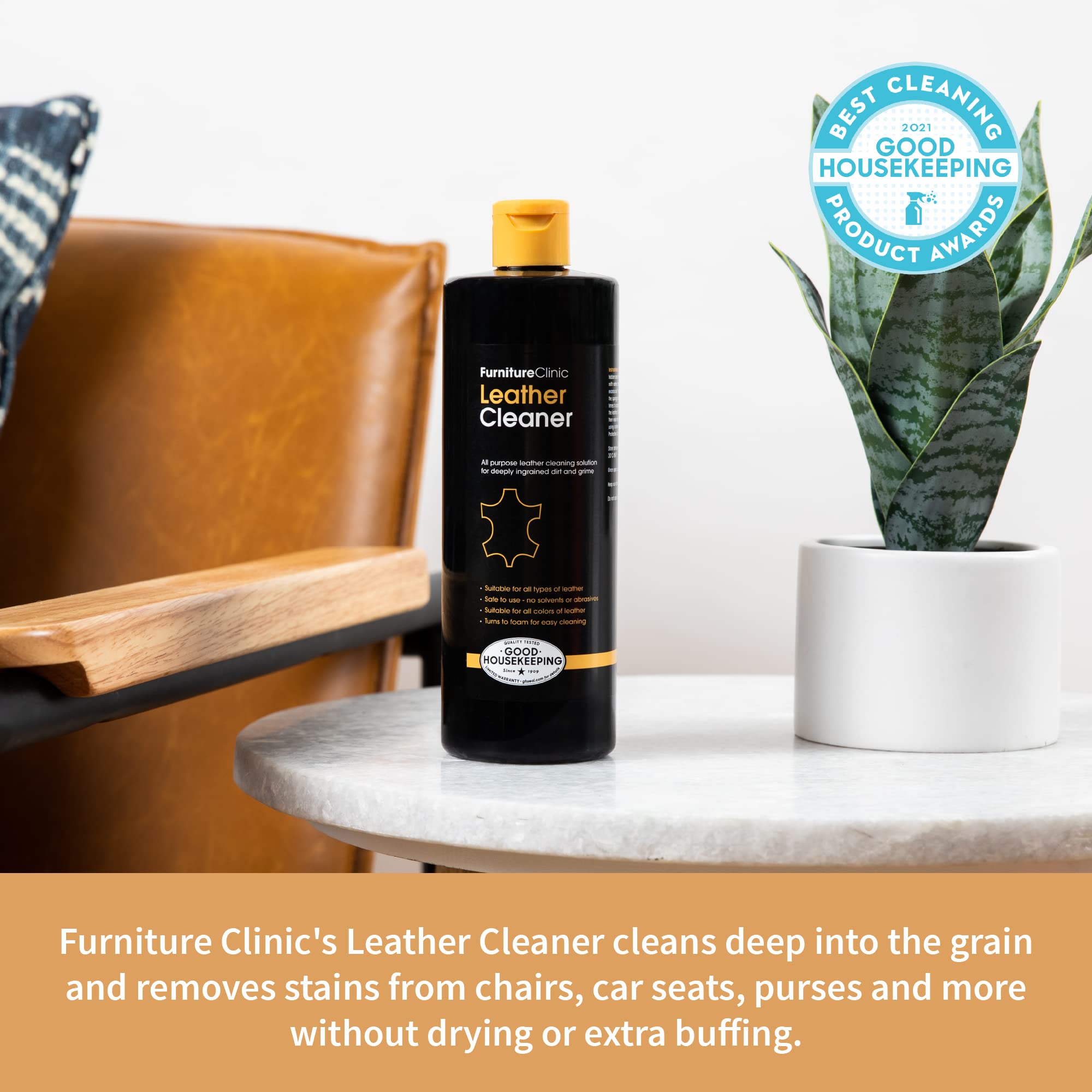 Furniture Clinic Leather Complete Restoration Kit | Includes Leather Re-Coloring Balm, Leather Cleaner, Protection Cream, Sponge & Cloth | Restores & Repairs (Medium Brown)