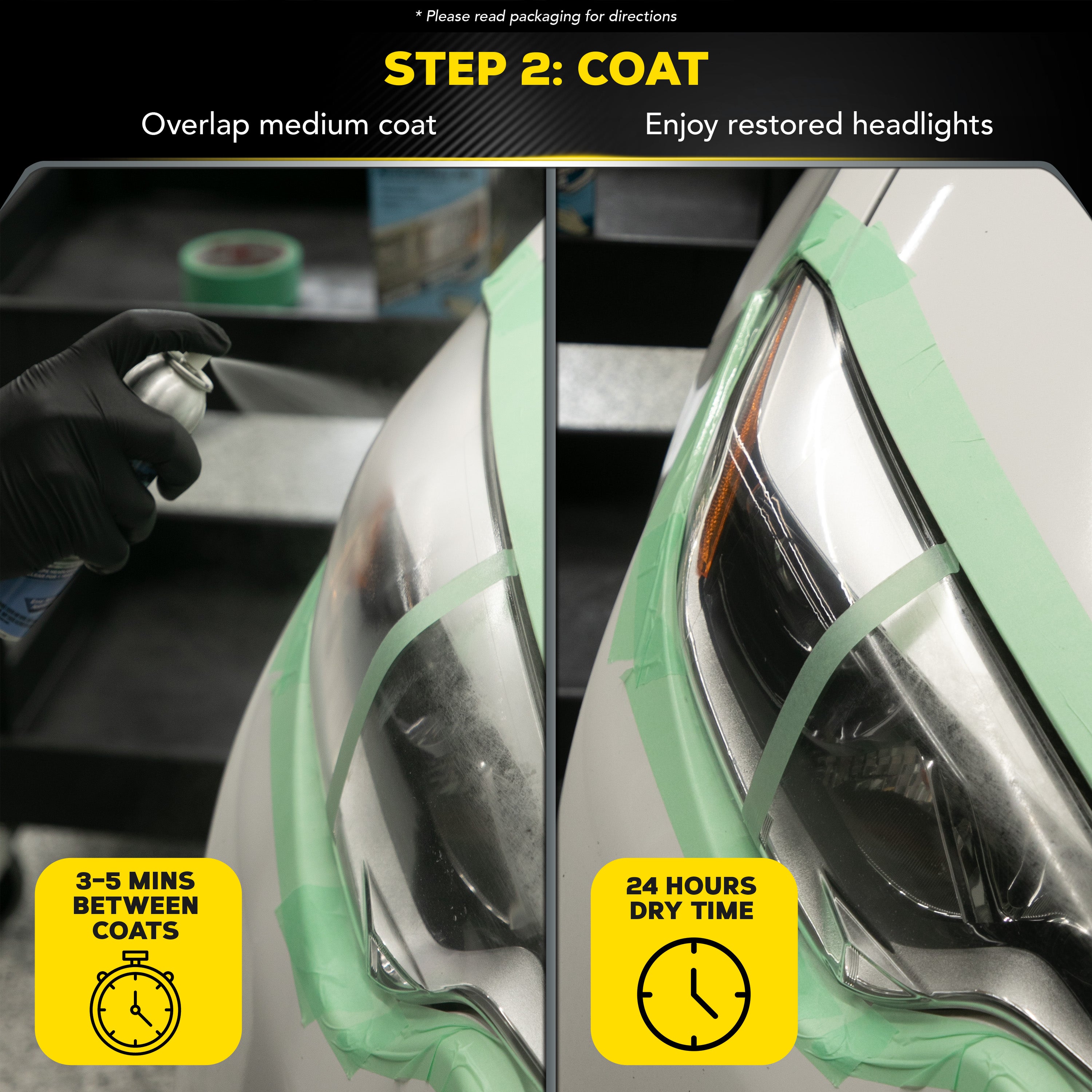 Meguiar's Two Step Headlight Restoration Kit, Clear – Cleaning Solution, 4 Count (1 Pack)