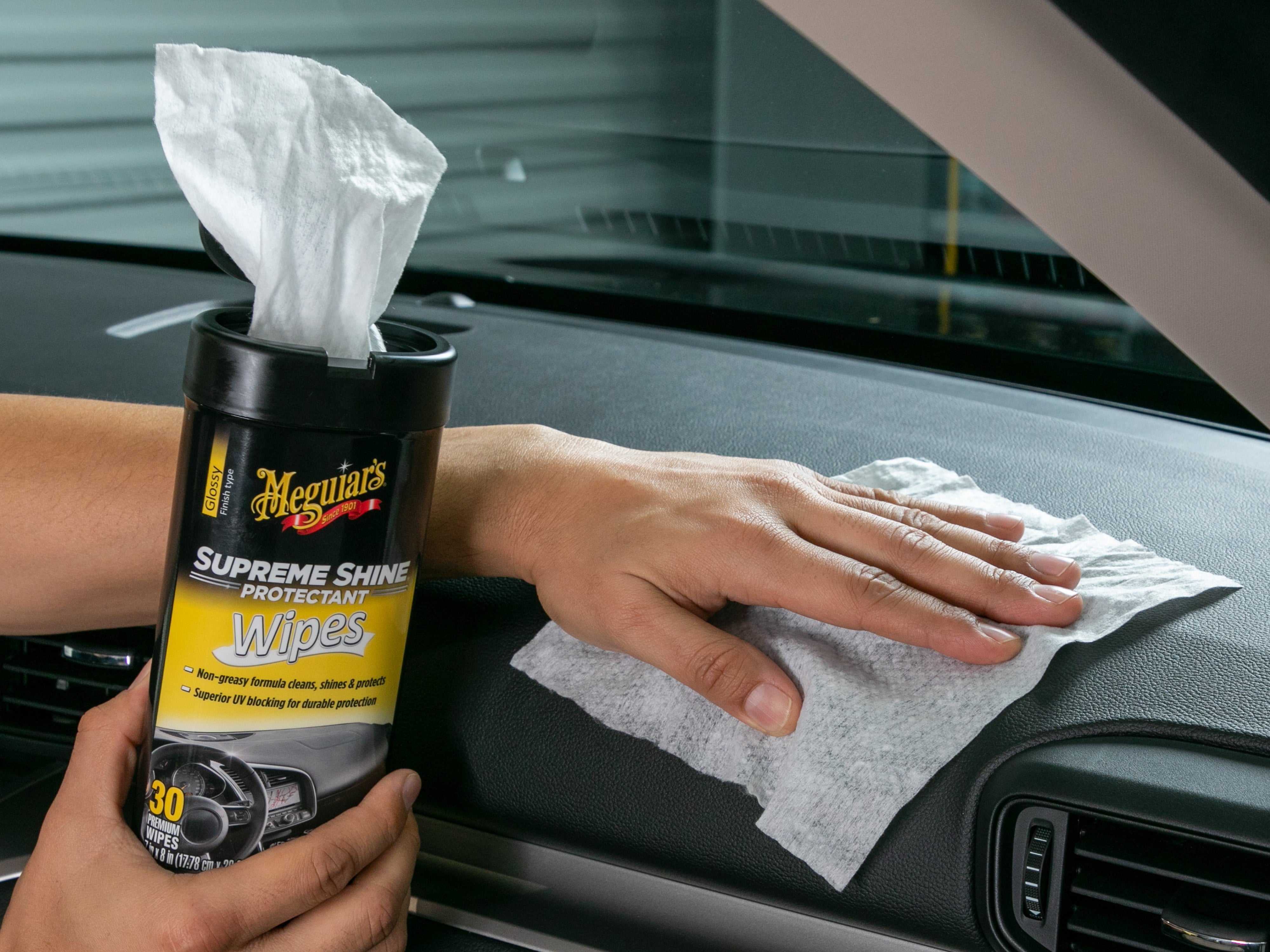 Meguiar's Supreme Shine Protectant Interior Cleaner Wipes, G4000, 30 Wipes