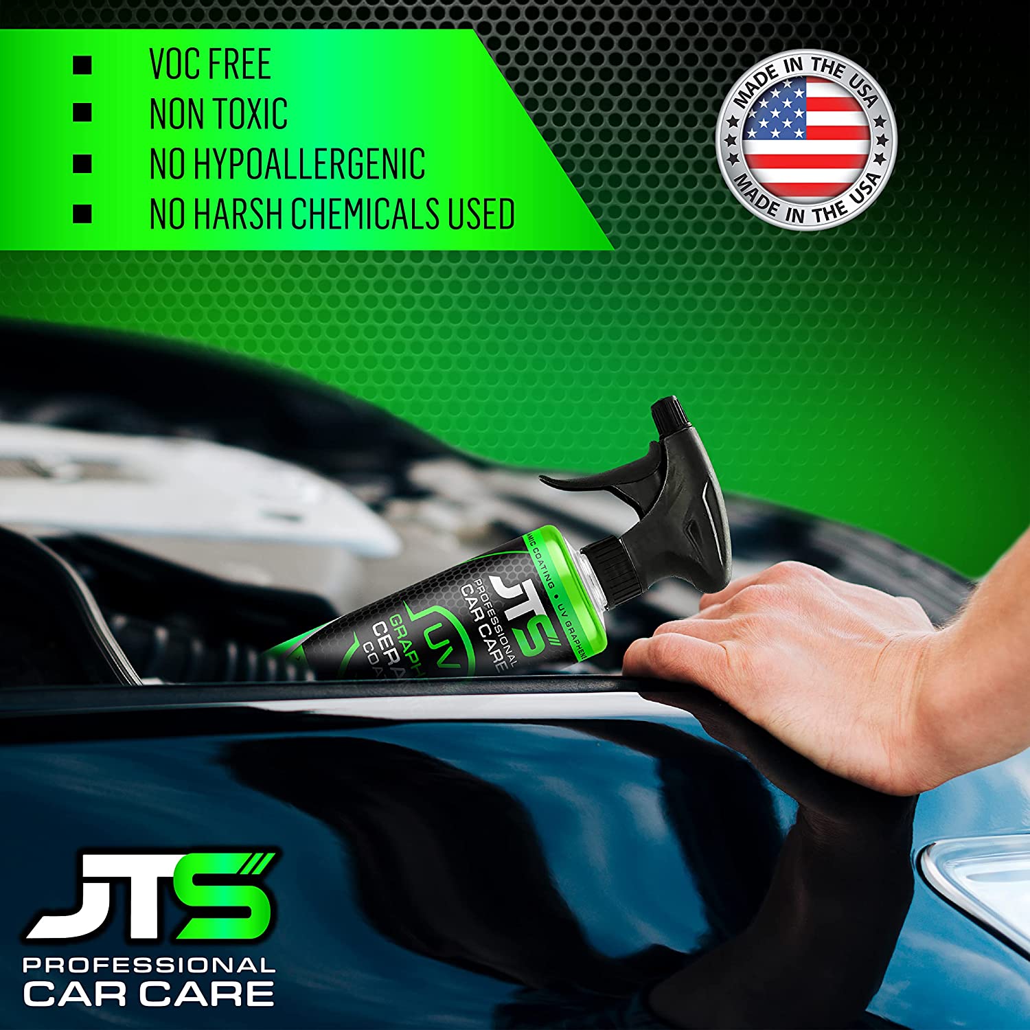 JT's Advanced UV True Graphene Ceramic Spray Coating, Extreme Shine & Stronger Than Car Wax Polish or Top Coat Polymer Paint Sealant for Car, Truck, RV, Boat 16 Fl Oz