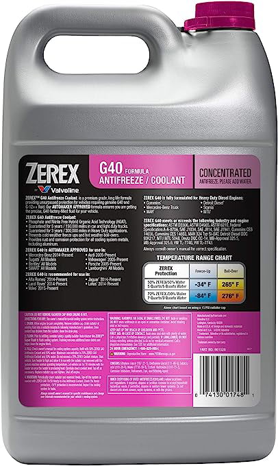 Zerex G40 Concentrate Antifreeze/Coolant 1 GA, Case of 6