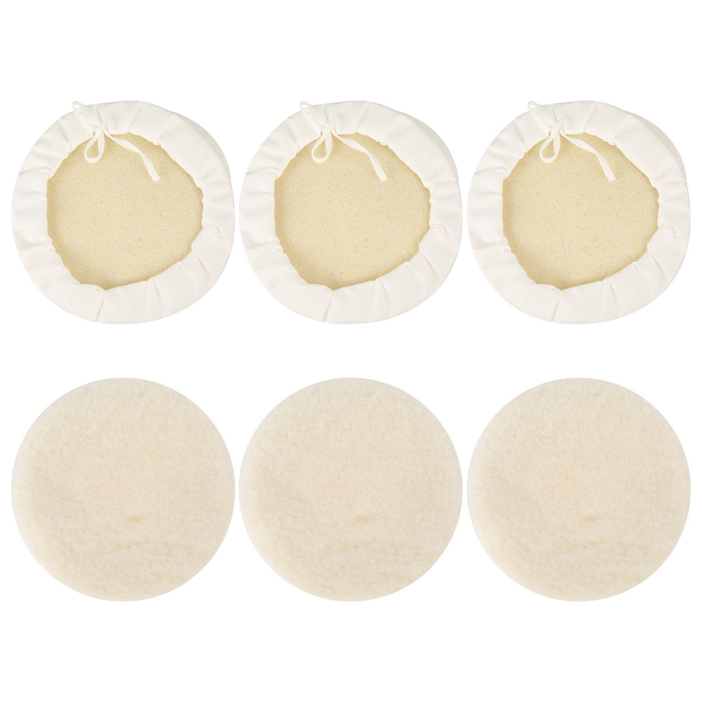 Willstar 6 Pcs Car Polisher Pad,Faux Wool Buffing Pads Polishing Buffer Pads,7 Inch