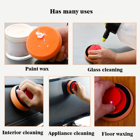 Hands DIY Car Polishing Pads Kit Waxing Buffing Cleaning Sponge Foam Polisher Hand Tools for Car Sanding, Polishing, Waxing, Sealing Glaze