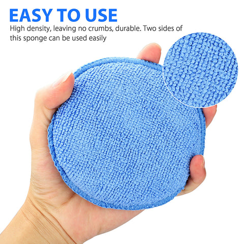 10/20Pcs 5" Microfiber Foam Sponge Applicator Pads Car Buffing Polish Wax Cleaner for Cars Vehicle Glass Clean