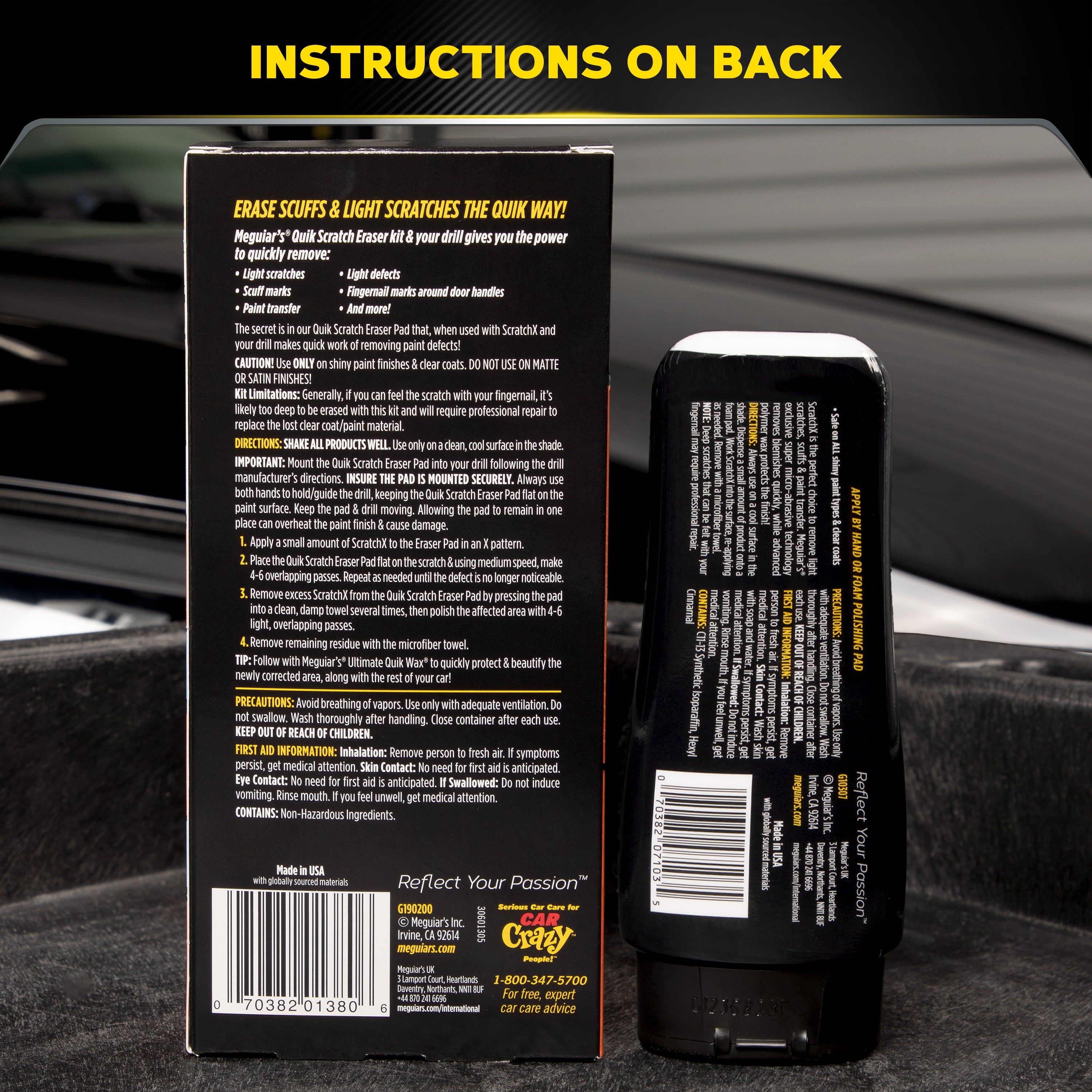 Meguiar’s Quik Scratch Eraser Kit – Car Scratch Remover, 1 Pack