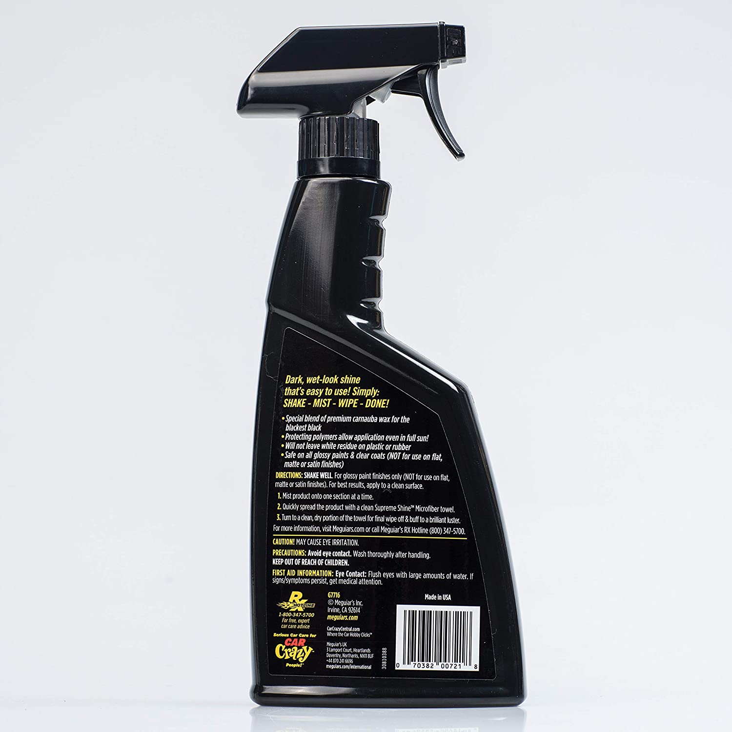 Meguiar's G7716 Gold Class Carnauba Plus Premium Quick Wax - 16 Oz Spray Bottle