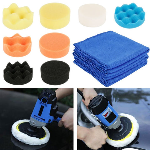 Willstar 6/25Pcs/set 3 Inch Car Polisher Sponge Polishing Buff Pads Set Kit with M10 Drill Adapter Car Polisher Cleaning Kit