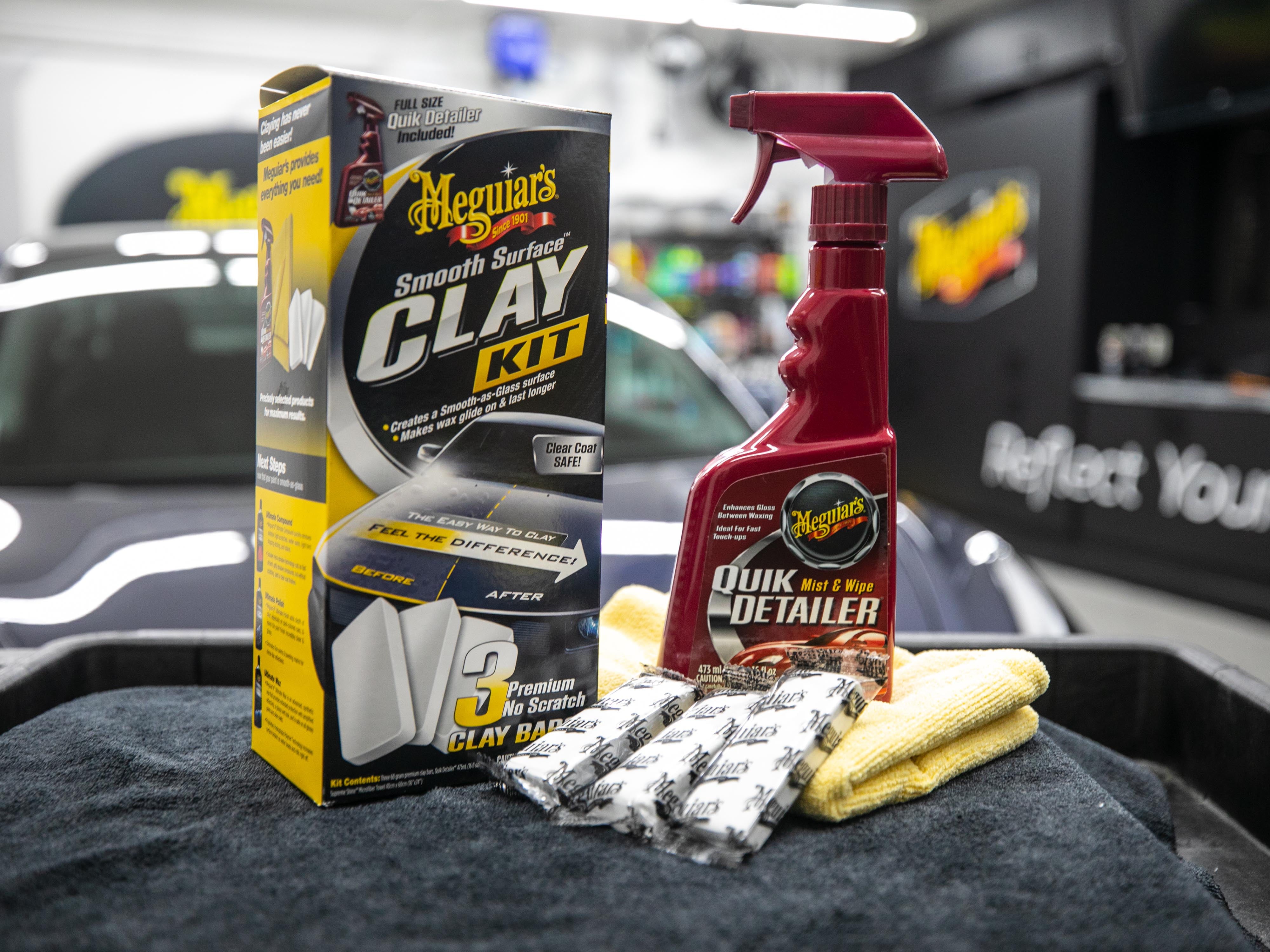 Meguiar's Smooth Surface Clay Kit - Safe and Easy Car Claying for a smooth as Glass Finish, G191700