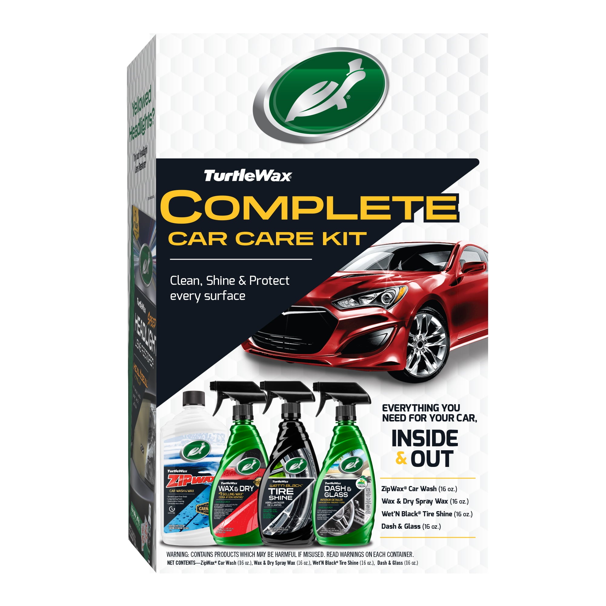 Turtle Wax Complete Car Care 4 Piece Kit, 53834