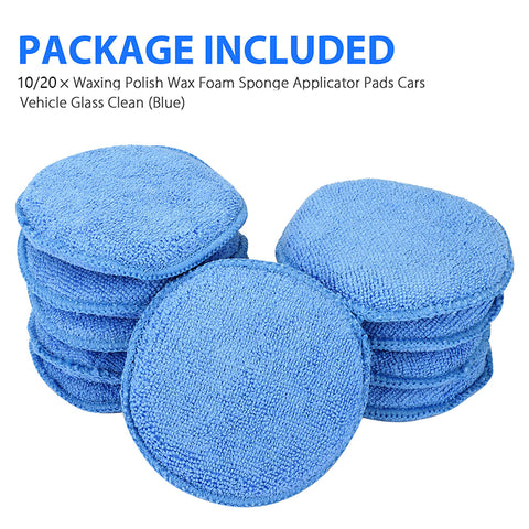 10/20Pcs 5" Microfiber Foam Sponge Applicator Pads Car Buffing Polish Wax Cleaner for Cars Vehicle Glass Clean