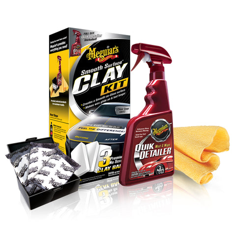 Meguiar's Smooth Surface Clay Kit - Safe and Easy Car Claying for a smooth as Glass Finish, G191700