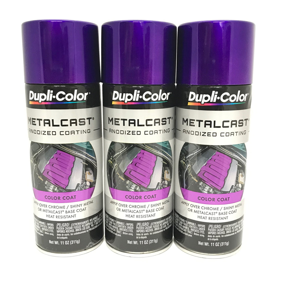 Duplicolor MC204-3 PACK MetalCast PURPLE Anodized Heat Resistant Coat - 11oz