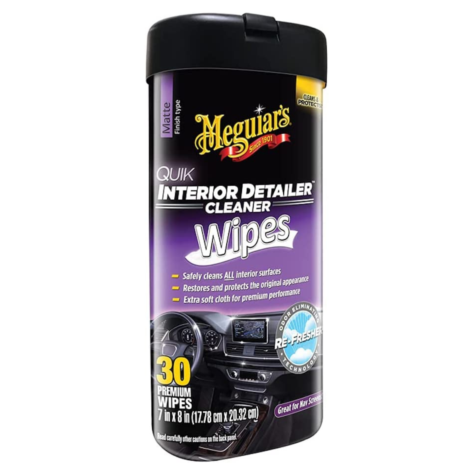 Meguiar'S Quik Interior Detailer Wipes 25 - 7" X 9" One Step Cleaning And Protection For All Interio