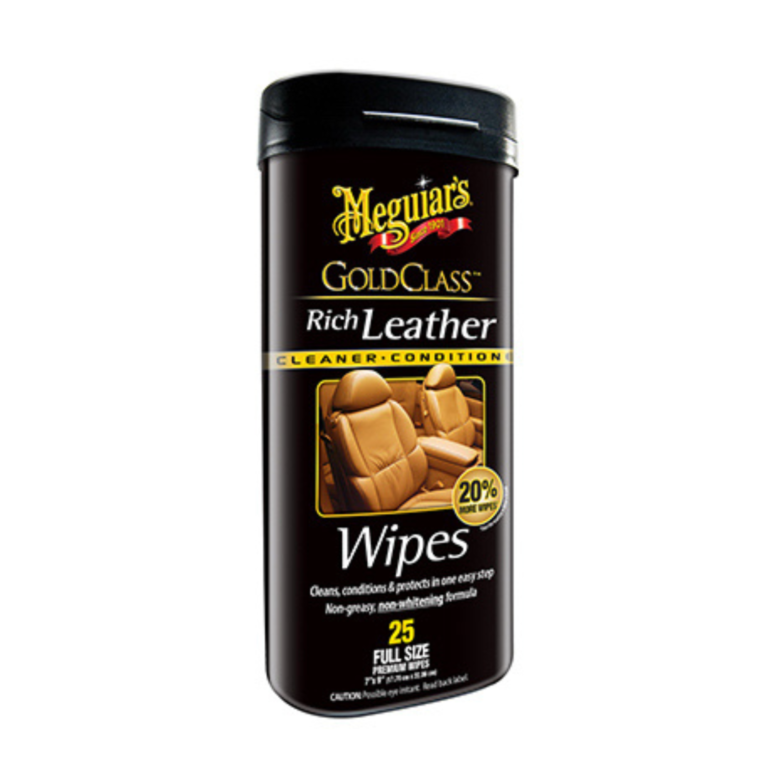 Meguiars Gold Class 25 Count Rich Leather Cleaner & Conditioner Wipes A Super L