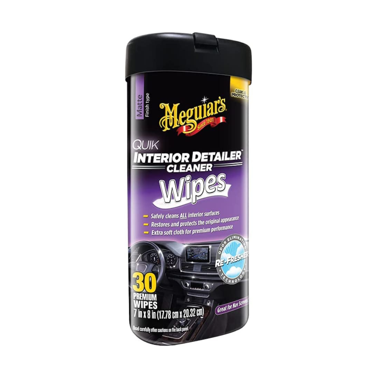 Meguiar'S Quik Interior Detailer Wipes 25 - 7" X 9" One Step Cleaning And Protection For All Interio