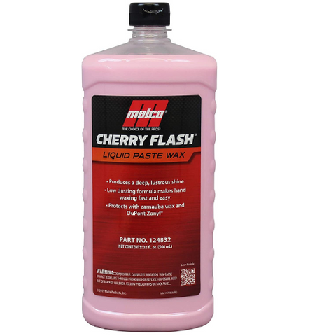 Malco Cherry Flash Automotive Liquid Paste Wax – Protect & Shine Your Vehicle,Lasting Gloss & Protection For Cars, Trucks, Boats and Motorcycles / 32 Oz. (124832)