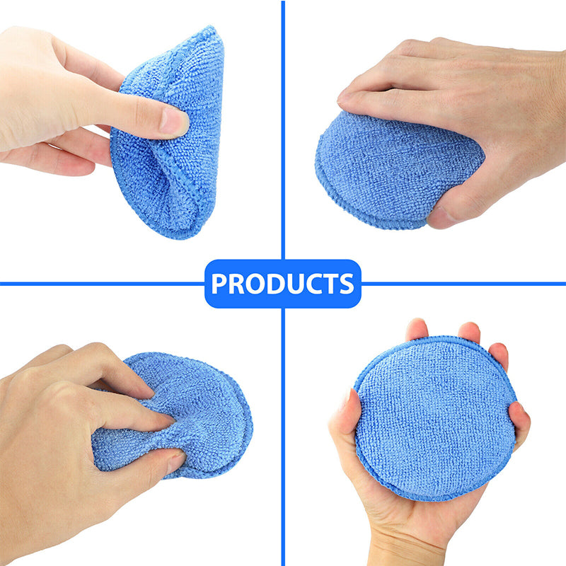 10/20Pcs 5" Microfiber Foam Sponge Applicator Pads Car Buffing Polish Wax Cleaner for Cars Vehicle Glass Clean