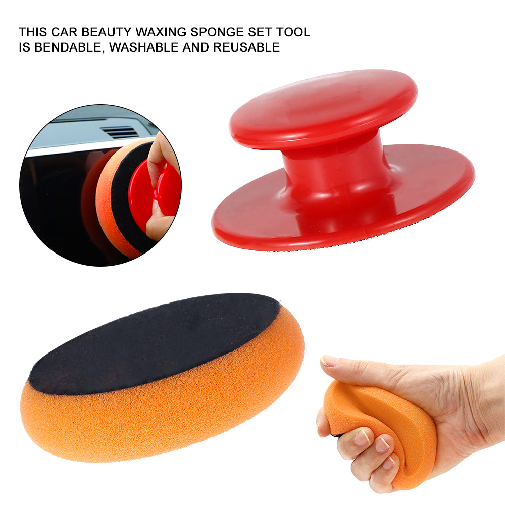 Hands DIY Car Polishing Pads Kit Waxing Buffing Cleaning Sponge Foam Polisher Hand Tools for Car Sanding, Polishing, Waxing, Sealing Glaze