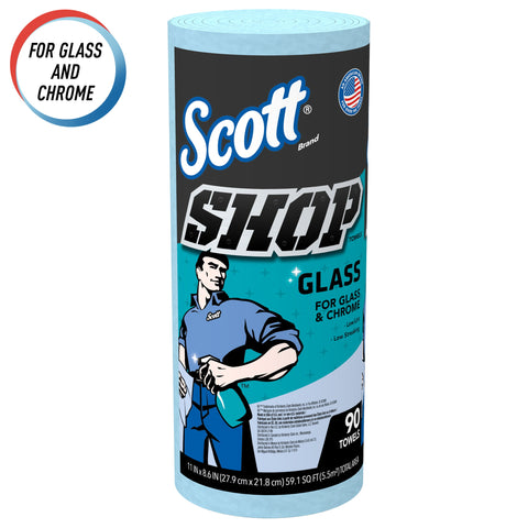 Scott Shop Towels Glass, 1 Roll, 90 sheets