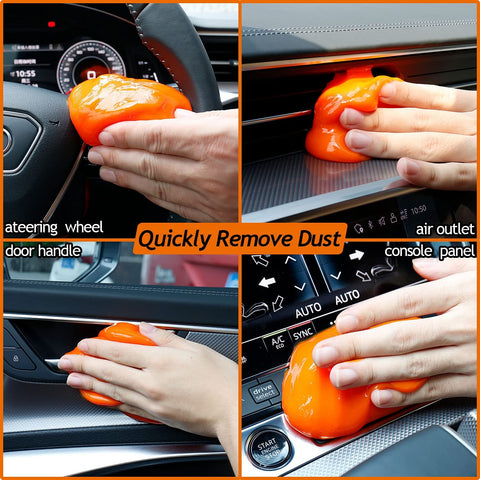 Car Duster Interior Kit, Car Cleaner Set Made by THINKWORK TW6068 (Orange)