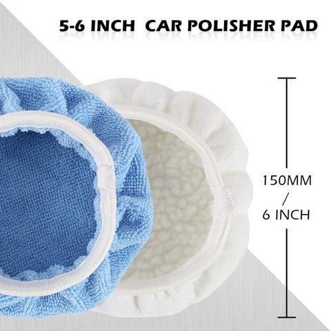 Willstar 8pcs 5-6" Microfiber Plush Car Polishing Polisher Waxing Bonnet Buffing Pad Cover