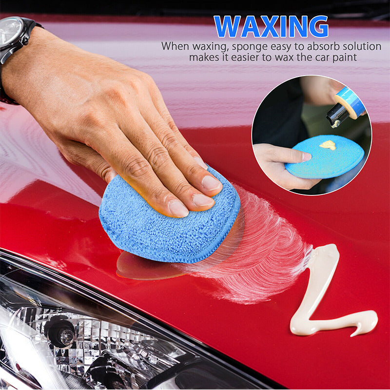 10/20Pcs 5" Microfiber Foam Sponge Applicator Pads Car Buffing Polish Wax Cleaner for Cars Vehicle Glass Clean