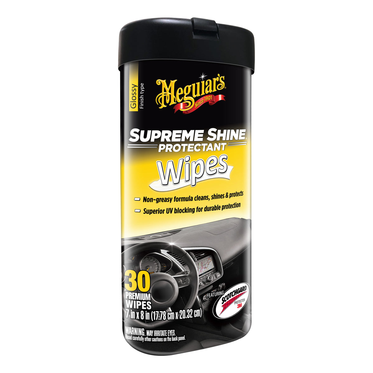 Meguiar's Supreme Shine Protectant Interior Cleaner Wipes, G4000, 30 Wipes