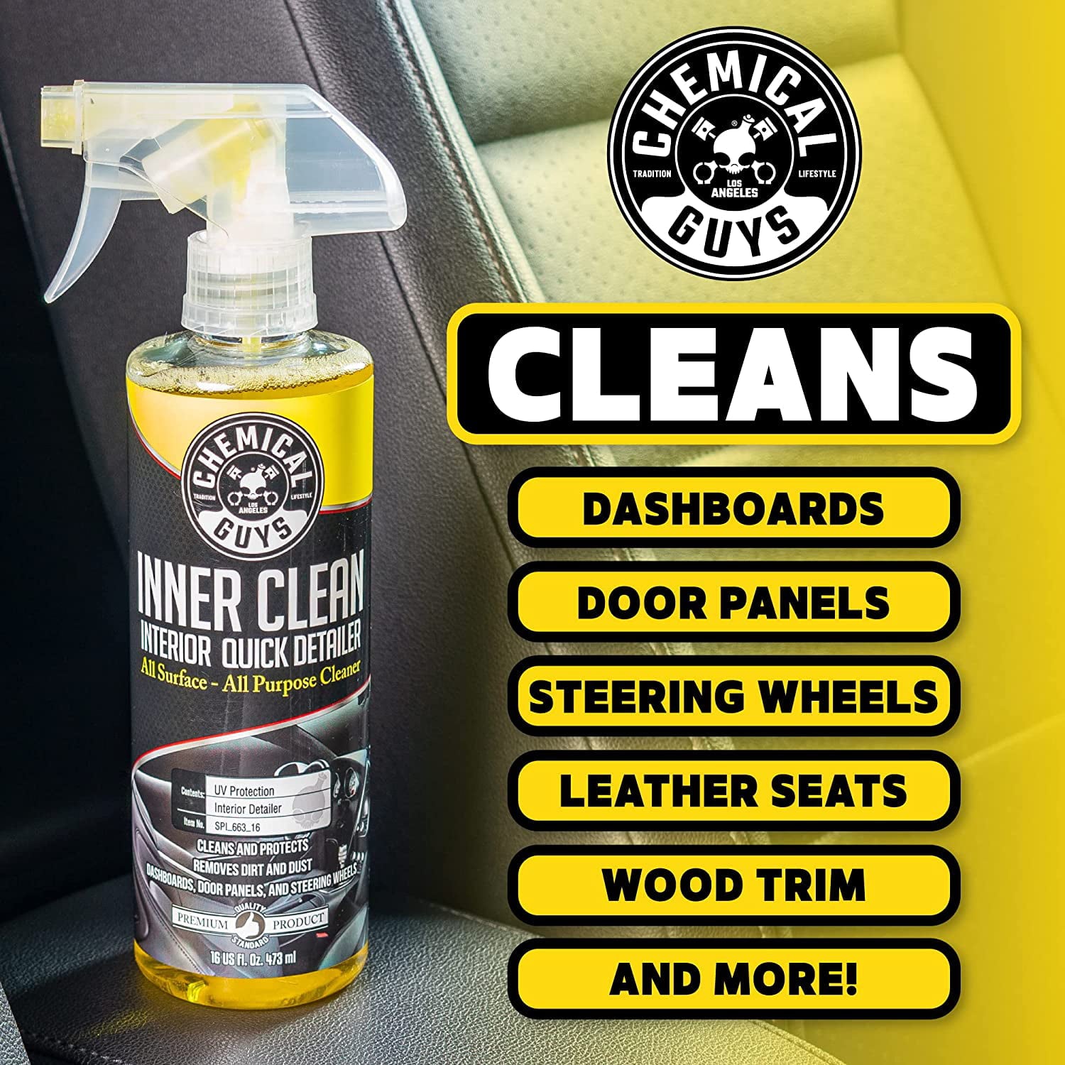 Chemical Guys SPI_663_16 InnerClean Interior Quick Detailer and Protectant, 16 oz