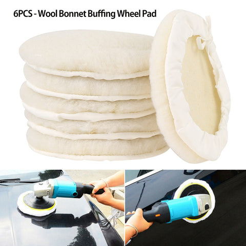 Willstar 6 Pcs Car Polisher Pad,Faux Wool Buffing Pads Polishing Buffer Pads,7 Inch