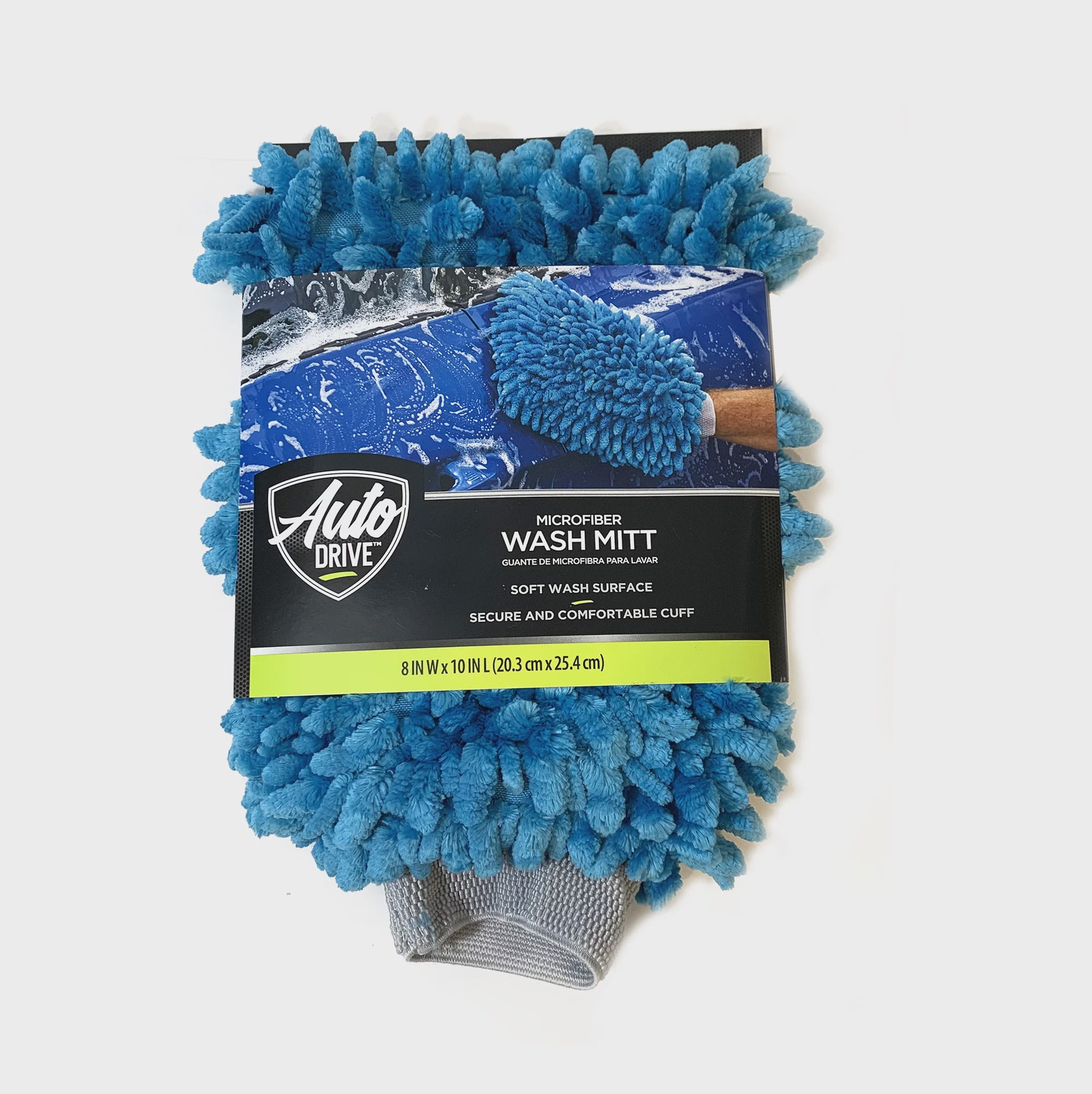 Auto Drive Car Wash Microfiber Chenille Mitt, Blue