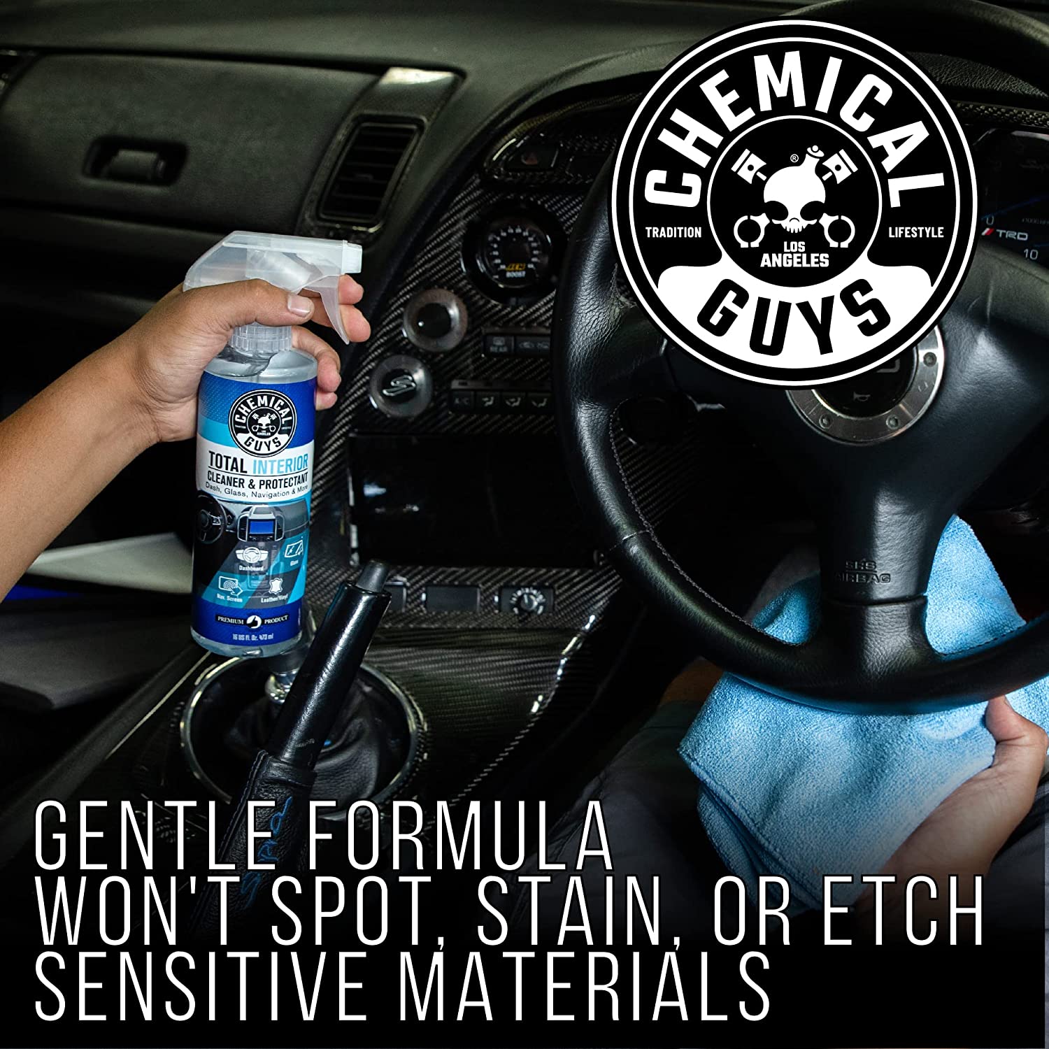 Chemical Guys SPI22016 Total Interior Cleaner and Protectant, Safe for Cars, Trucks, SUVs, Jeeps, Motorcycles, RVs & More, 16 fl oz